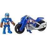 Set Figurina Si Motocicleta Marvel Super Hero Adventures Captain America
