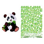 Set autocolante pentru perete cu panda și litere Ambiance Bamboo, Ambiance