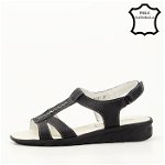 Sandale negre din piele naturala Silvia M5, SOFILINE