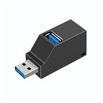 USB Hub Techstar® HB2, 3.0 High Speed, 1 Port USB 3.0, 2 Port USB 2.0, Conexiune USB 3.0 de mare viteza, Compact