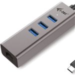 Hub USB I-tec C Metal 3 port Gigabit Ethernet 1x USB C to RJ-45 3x USB 3.0 LED, I-TEC