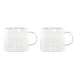 Set de Căni de Cafea DKD Home Decor Geam Transparent Sticlă borosilicată (260 ml), DKD Home Decor