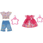Outfit Papusa BABY Born Trend Tinuta Blugi 43cm Camasa Pantaloni Include Umeras Multicolor, Zapf Creation