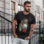 Tricou negru barbati personalizat cu poza Walking Dead