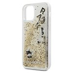 Husa de protectie, Karl Lagerfeld Iconic Liquid Glitter, iPhone 12 Mini, Transparent/Auriu, Karl Lagerfeld