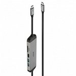 Docking station USB 3.2 Type C la HDMI 4K30Hz/2 x USB-A/Card reader PD 100W 1.4m, Lindy L43326, Lindy