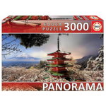 Puzzle Educa - Mount Fuji and Chureito Pagoda, 3000 piese