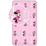 Cearsaf de pat cu elastic Minnie in Paris 90x200 cm SunCity BRM005402