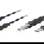 Cablu USB tip C imprimanta USB 2.0, 1.8 m, Lanberg 42977, USB B la USB-C, negru
