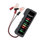 Tester de baterie si acumulator masina, afisare diagnostic cu LED, tensiune 12 V, Negru, OEM