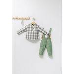 Set cu pantalonasi cu bretele si camasuta in carouri pentru bebelusi King, Tongs baby (Culoare: Verde, Marime: 24-36 luni), Tongs baby