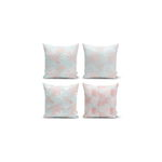 Set 4 fețe de pernă decorative Minimalist Cushion Covers Blue Leaves, 45 x 45 cm