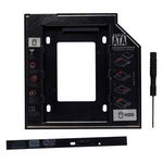 Rack Intern Tip Caddy 12.7mm 5.25inch La 2.5inch S-ATA Interfata PC S-ATA Metal Negru, Spacer