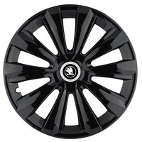 Set 4 Capace Roti Skoda Alb Negru, model Delta Negru - R15, CREATIVE REY