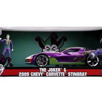 MASINUTE METALICA CHEVY CORVETTE STINGRAY 2009 SI FIGURINA JOKER SCARA 1:24, JadaToys - Batman