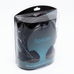 Casti SPACER cu microfon., stereo, jack 3.5mm, DJ, black (SPC-DJ001), SPACER