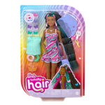 Papusa Barbie Totally Hair cu parul curcubeu, 22 cm, 15 accesorii, 3 ani+ , Mattel