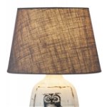 Lampa Rabalux Dora, E27, 1x40W, 38 cm, ceramica/textil, Alb/Gri