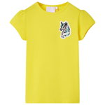 Tricou pentru copii, galben aprins, 92, vidaXL