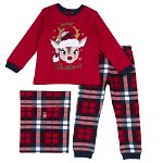 Set pijama fetite Chicco pentru Craciun, Rosu, 31450-65MC, chicco.ro