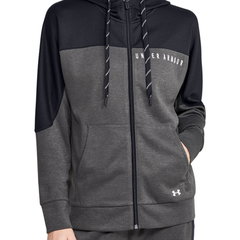 Under Armour, Hanorac din tricot cu fermoar, pentru antrenament Recover™, Gri/Negru, S Under Armour, Hanorac din tricot cu fermoar, pentru antrenament Recover™, Gri/Negru, S