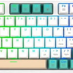Tastatura gaming mecanica Redragon Kitava alba cu verde iluminare RGB switch-uri