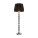 Lampadar Monty, 155x51x51 cm, metal/ material textil, negru/ crom, Zumaline