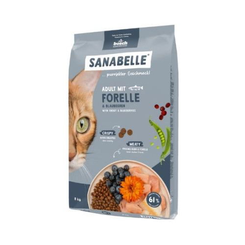 Hrana uscata pentru pisici SANABELLE, Adult, Pastrav, 8 kg