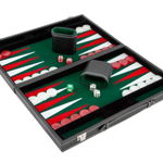 Set joc table/Backgammon in stil Casino - Compact- 38x47 cm - Verde