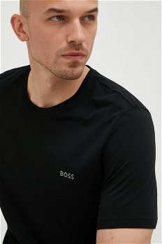 BOSS tricou de pijama barbati, culoarea negru, cu imprimeu, Boss