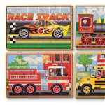 Set 4 puzzle lemn in cutie - Vehicule MD3794, Melissa&Doug