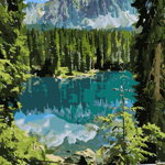 Set pictura pe numere - Lacul din munti, 40x50 cm | Acuarello