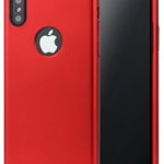 Carcasa iPhone X / XS Meleovo 360 Shield Red (culoare metalizata fina, captuseala din microfibra)