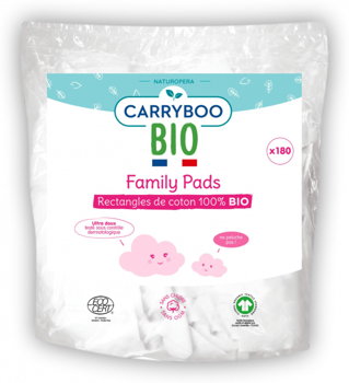 Dischete din bumbac BIO dreptunghiulare(pachet familial) Carryboo, Carryboo