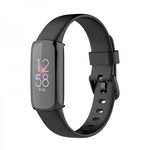 Husa de protectie tip rama cu ecran din silicon electroplacat pentru Fitbit Luxe, negru, krasscom