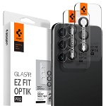 Set 6 protectii sticla camera foto Spigen Optik EZ FIT compatibil cu Samsung Galaxy S23 / S23 Plus Black, Spigen