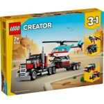 Set de construit LEGO® Creator, Camioneta cu platforma si elicopter, 270 piese, LEGO