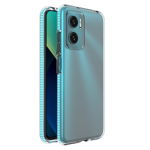 Husa Spring pentru Xiaomi Redmi Note 11E /Redmi 10 5G / Redmi 10 Prime+ 5G / Poco M4 5G, transparent cu margini albastru deschis