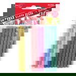 Baton silicon 6 culori cu sclipici 0 7x10cm pentru pistol silicon mic 12 set Daco RS207, Galeria Creativ