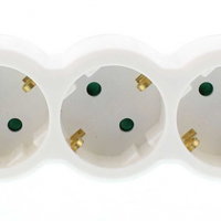 Triplu stecher cu protectie Alb, ELAD-3SH/01-THK, OEM