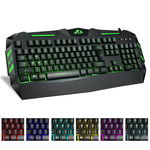 Tastatura gaming USB, cu fir, iluminata 7 culori, multimedia, Rii RK900, Rii tek