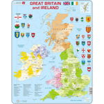 Puzzle Harta Politica a Marii Britanii si a Irlandei (EN), 48 piese Larsen LRK18 Initiala