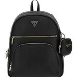 Guess, Rucsac de piele ecologica cu buzunare exterioare, Negru