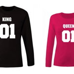 Set de bluze negru/roz King/Queen 01 COD ST532, Zoom Fashion