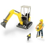 Excavator Dickie Toys Playlife Excavator Set cu figurina si accesorii, Dickie Toys