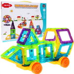 Set inteligent de constructie magnetica cu 128 piese, educativ si creativ, MAGNETIC CONSTRUCTION BLOCKS, oem