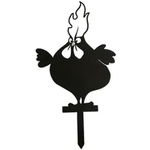 Decoratiune gradina / ghiveci Krodesign Big Chicken KRO-1130, metal, inaltime 64 cm