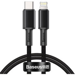 Cablu Date si Incarcare USB-C - Lightning Baseus High Density Braided, 20W, 2m, Negru CATLGD-A01, Baseus Cablu Date si Incarcare USB-C - Lightning Baseus High Density Braided, 20W, 2m, Negru CATLGD-A01, Baseus