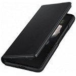 Galaxy Z Fold 3 (F926) - Husa tip Leather Flip Stand Cover- functie stand, Negru, Samsung