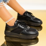 Pantofi Sport, culoare Negru, material Piele ecologica, Plasa - cod: P7264, ABC